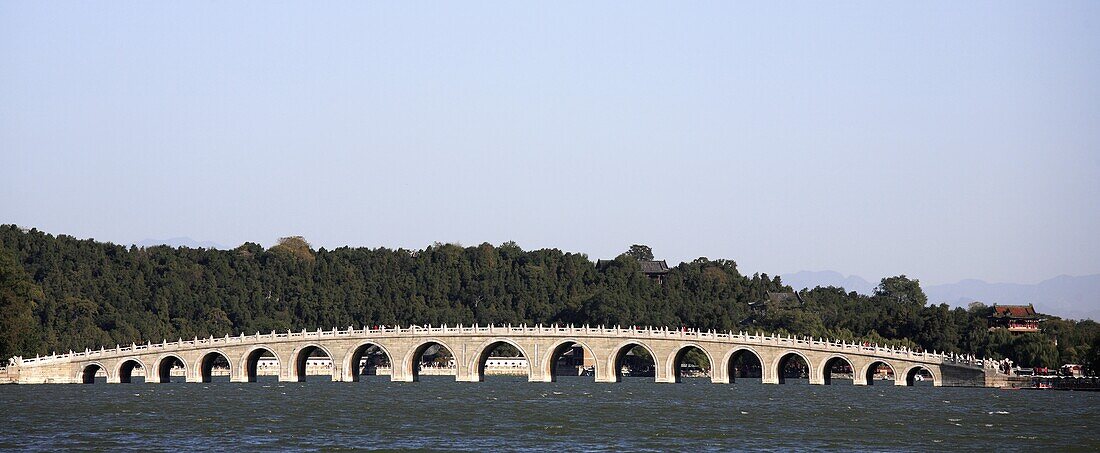 China, Beijing, Summer Palace, Bridge of 17 Arches