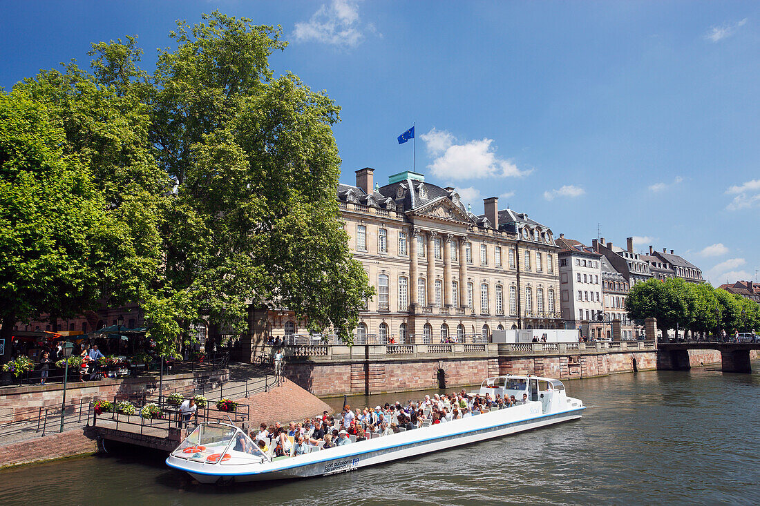 France, Alsace, Bas-Rhin, Strasbourg, Rohan palace and excursion boat