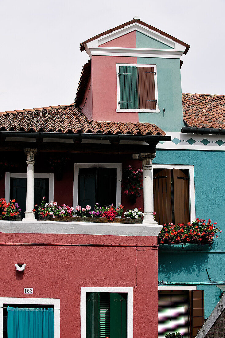 Italy, Veneto, Venice, Burano, house façade