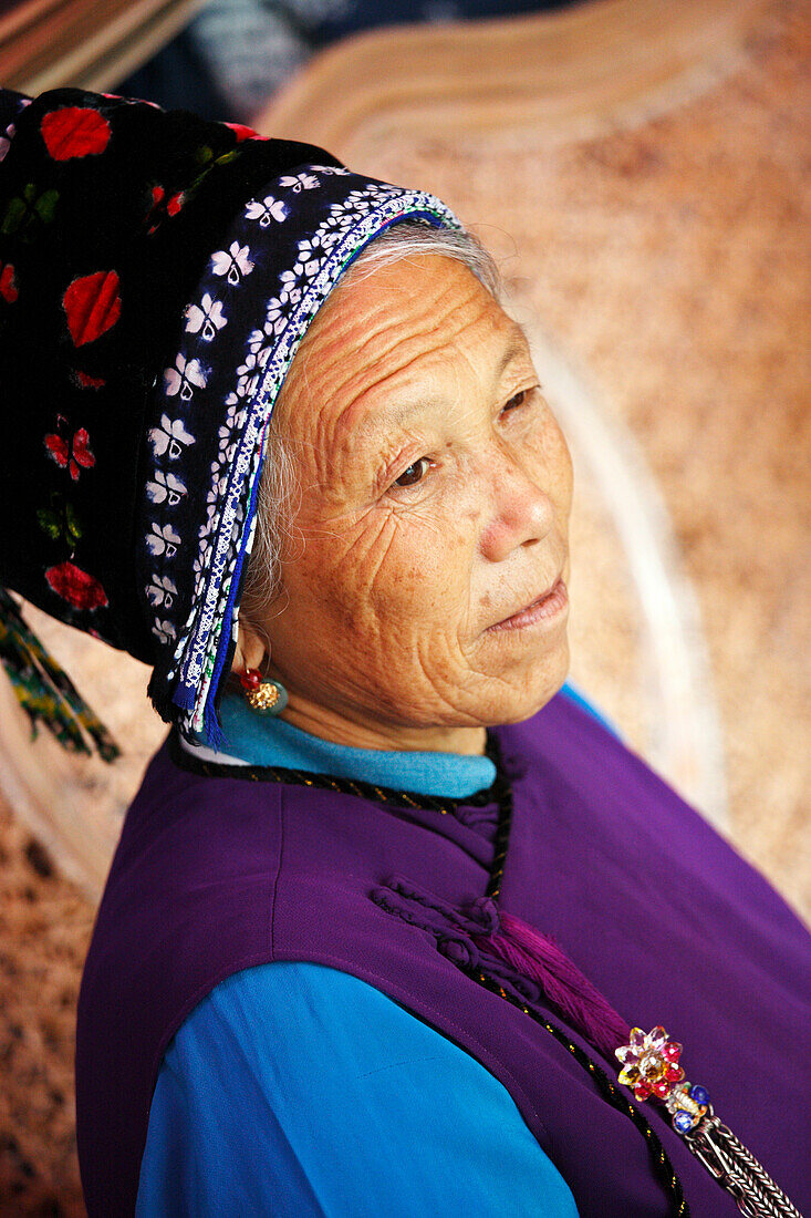 China, Yunnan province, senior woman