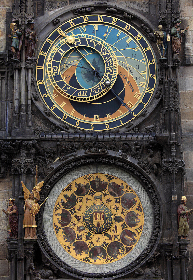 Czech Republic, Prague, Old Town Hall, astronomical clock