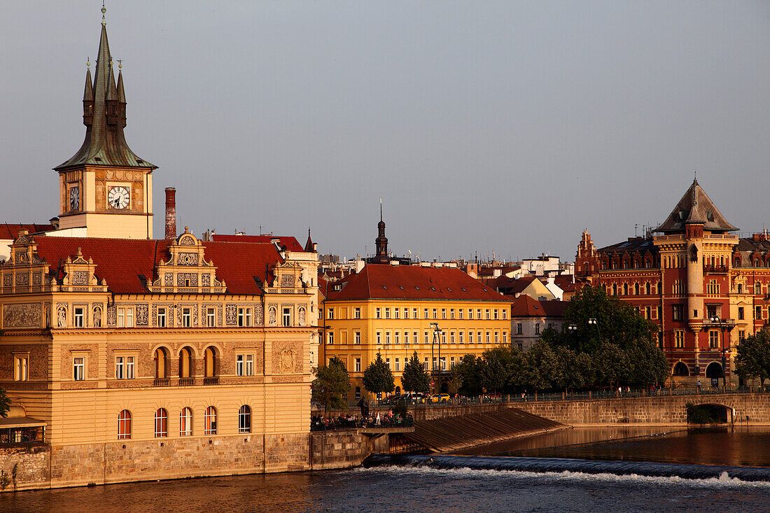 Czech Republic, Prague, Novotneho Lavka jetty, Smetana Museum, Vltava River