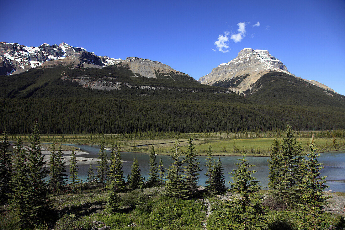 Canada, Alberta, Banff National Park, North Saskatchewan River, Mount Amery
