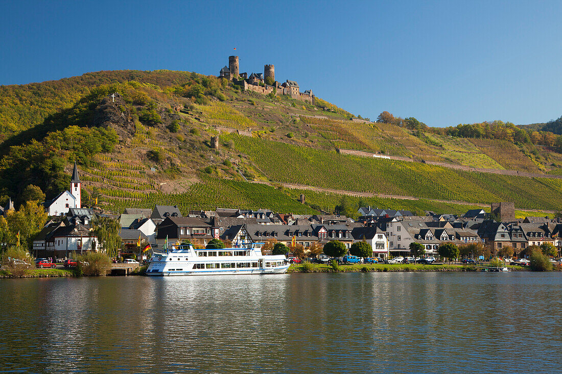 Thurant castle in the sunlight, Alken, Moselle river, Rhineland-Palatinate, Germany, Europe