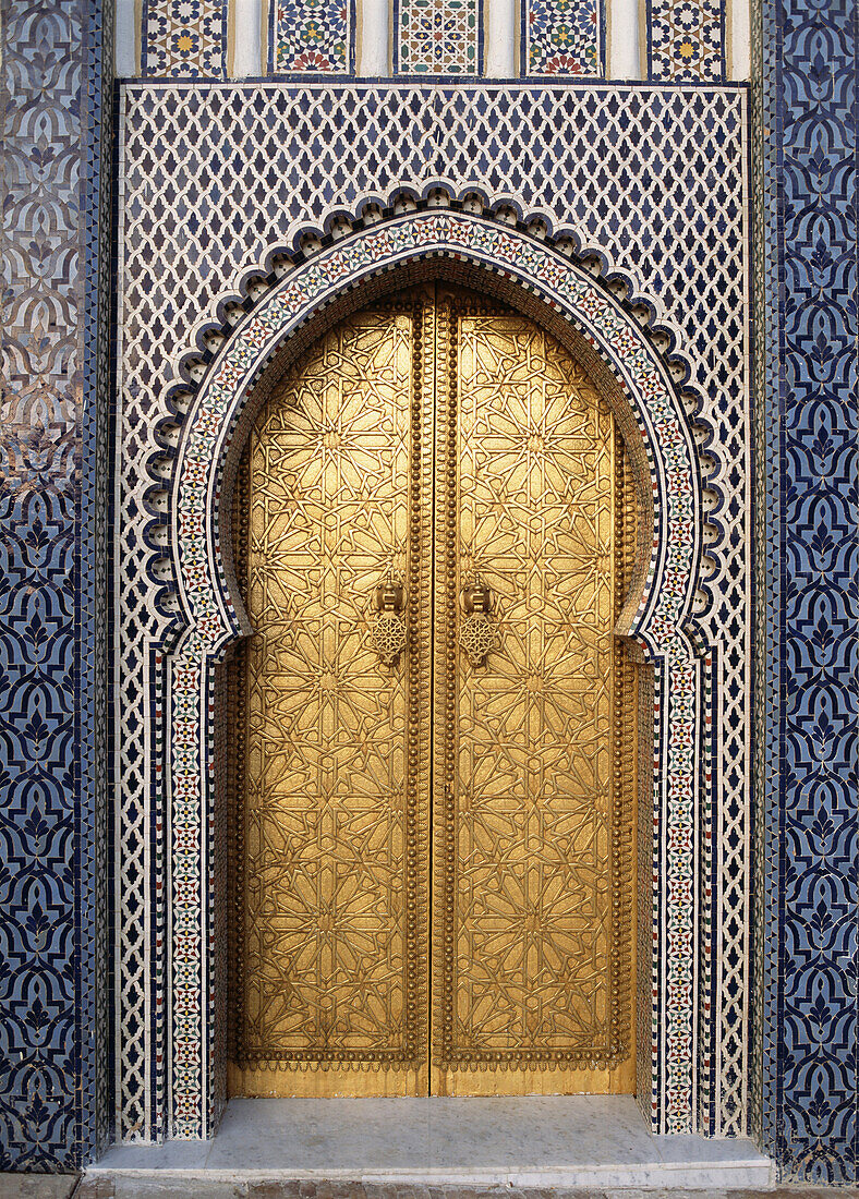 Small entrance door to The Royal Palace, Fez, Morocco