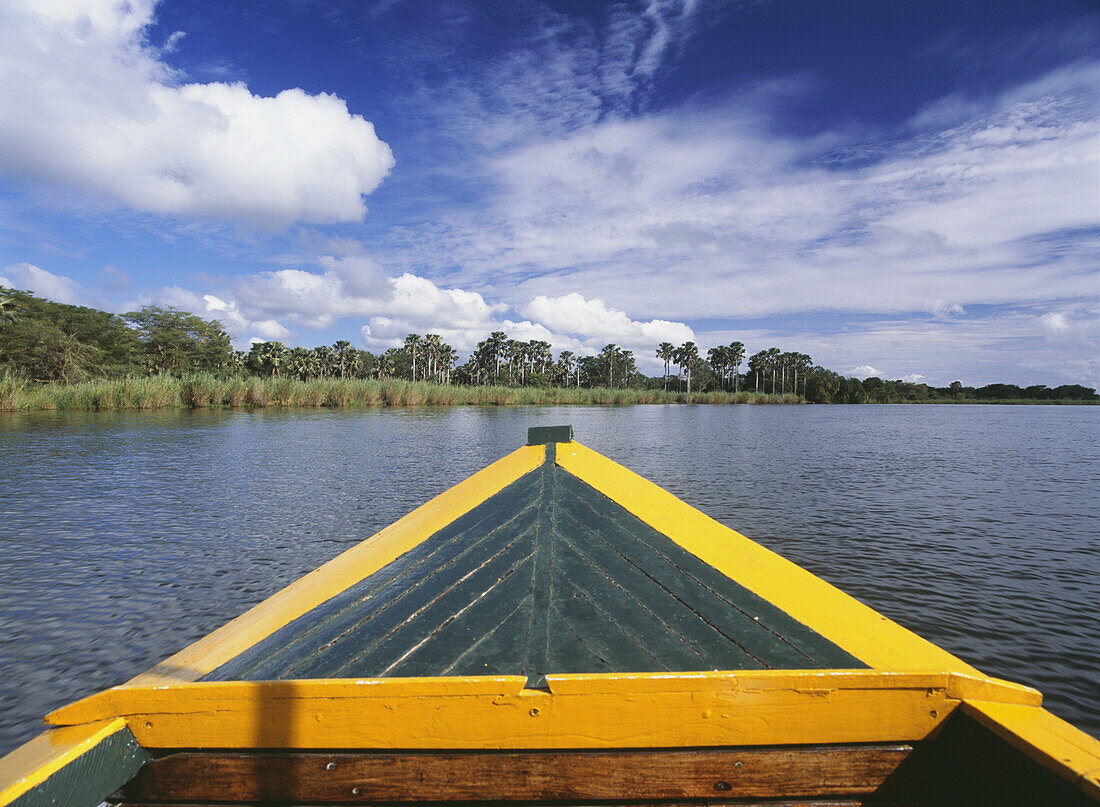 On a small boat going up the Shire River, Liwonde National park, Malawi