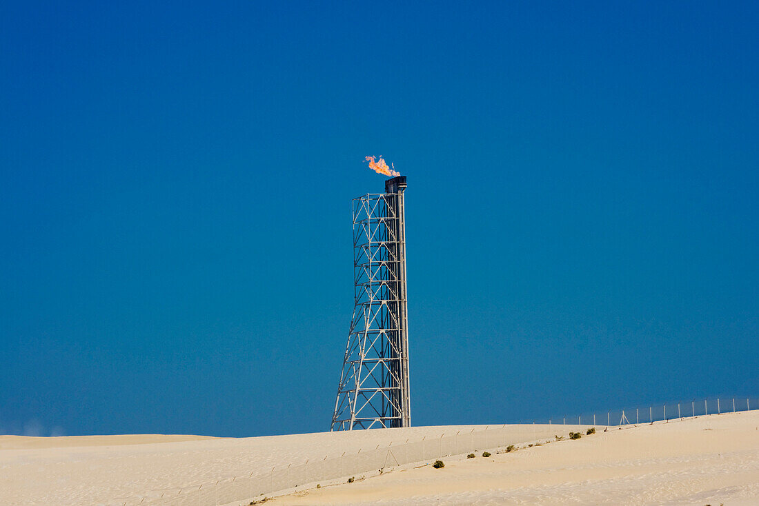 Oil refinery at desert, Qatar