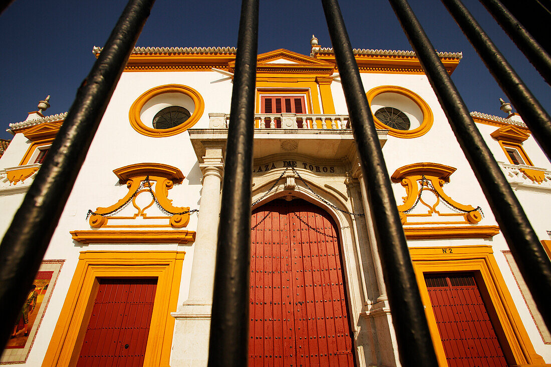 Bullring Museum and fence, Seville, Andalucia, Spain