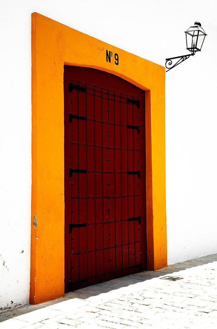 Doorway into Bull ring, Seville, Spain