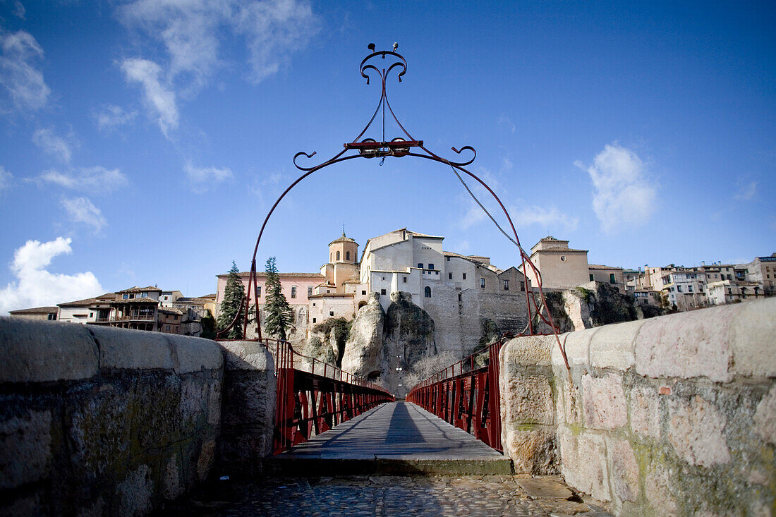 Entrance to footbridge, San Pablo, Cuenca, Castile-La Mancha, Spain