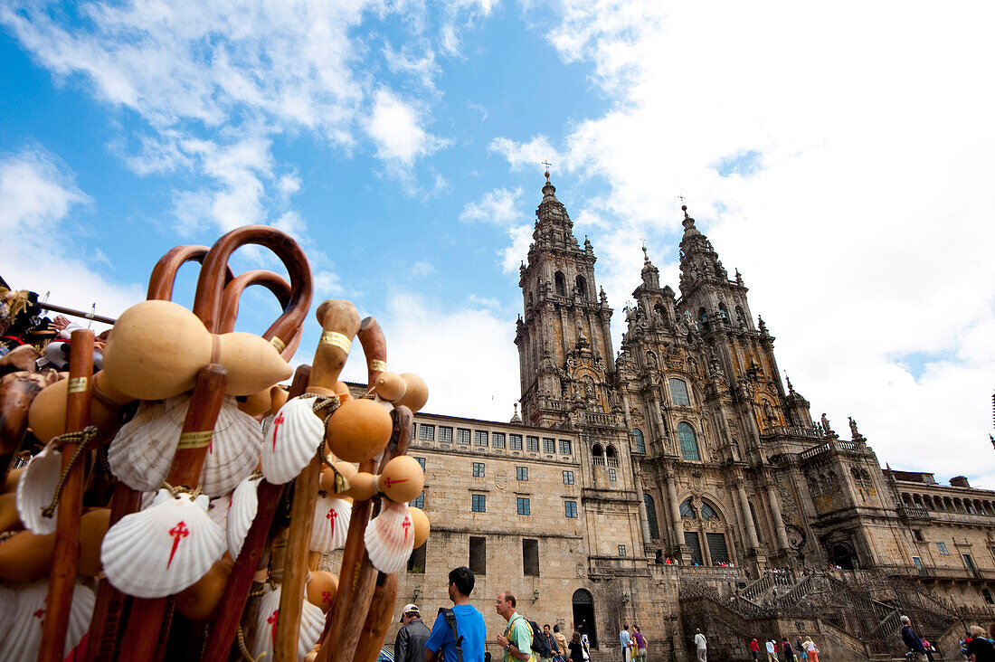 Traditional stick with shell in Santiago de Compostela, Santiago de Compostela, Spain