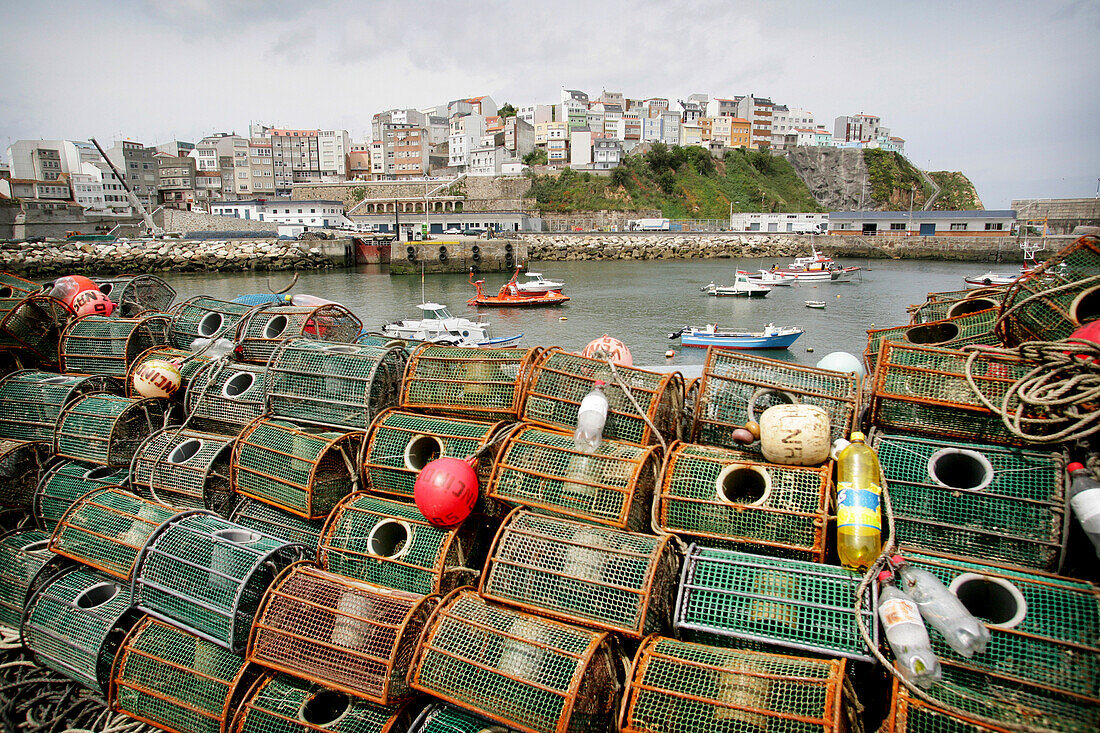 Lobster pots on the quay side, North West corner of Spain, Galicia