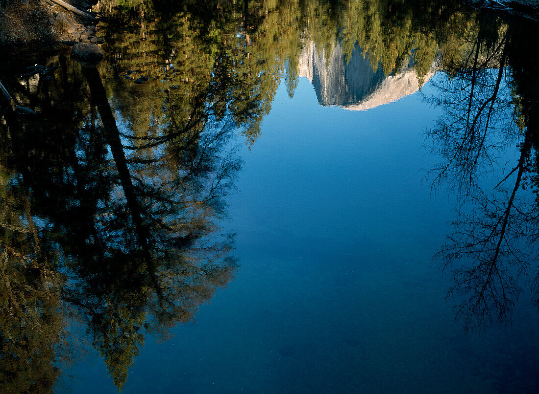 Reflections of Half Dome in the Merced River, Yosemite National Park, California