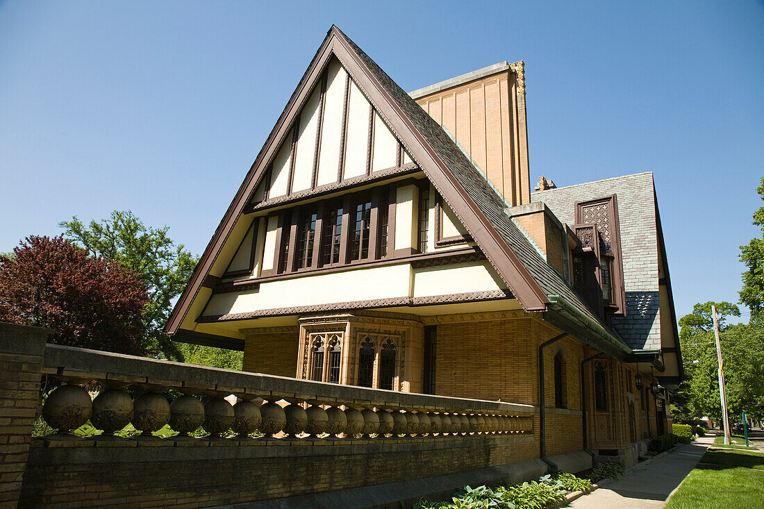 Nathan G Moore house designed by Frank Lloyd Wright, Chicago, Illinois, USA