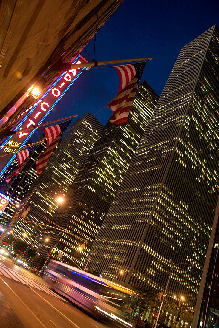 Radio City Music Hall and Office buildings, 6th Avenue, New York City, New York, United States