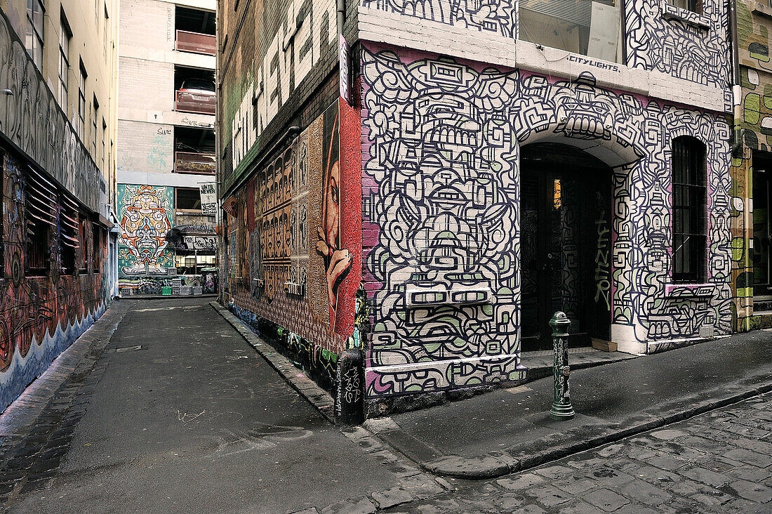Graffiti an Hauswänden, street art, Melbourne, Vicoria, Australien