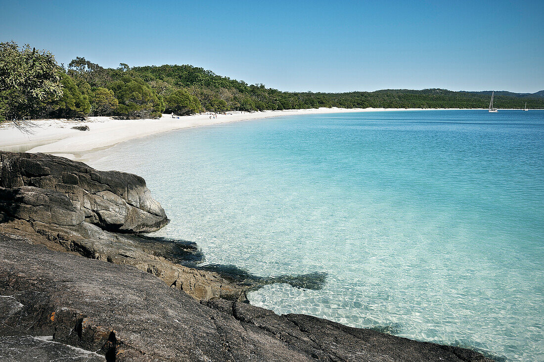 Kristallklares Wasser, Strand Whitehaven, Whitsunday Islands, Süd Pazifik, Queensland, Australien