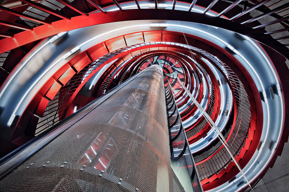 Ulm public library elevator, Ulm, Baden-Wuerttemberg, Germany