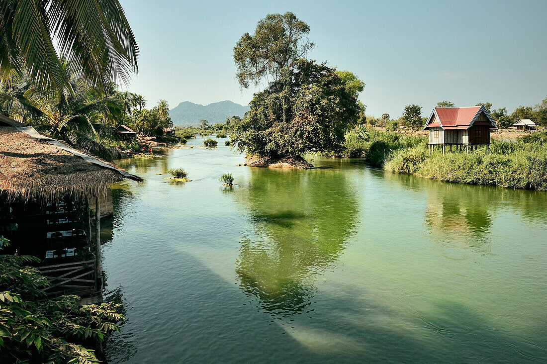 Villages along  Mekong river, Don Khon, Si Phan Don 4000 Islands, Laos