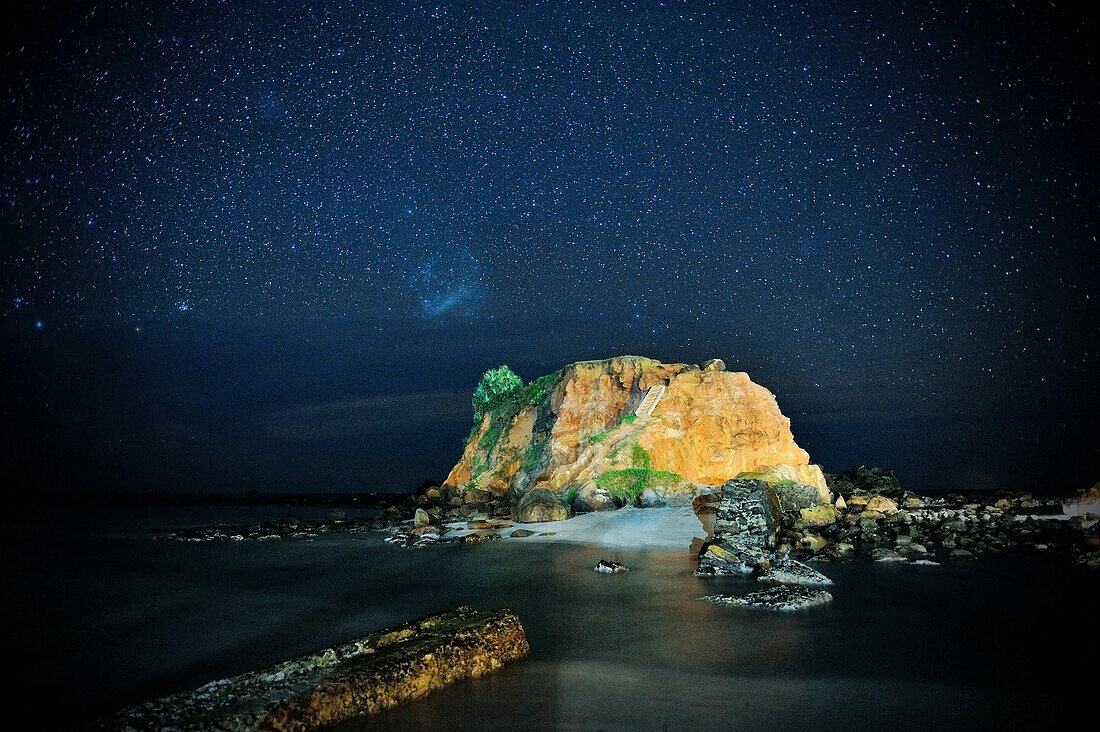 Stars in the sky at Mirissa beach, around Matara, Sri Lanka