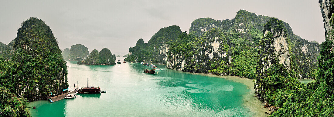 Panorama Aussicht Ha Long Bucht, UNESCO Weltnaturerbe, Golf von Tonkin, Vietnam