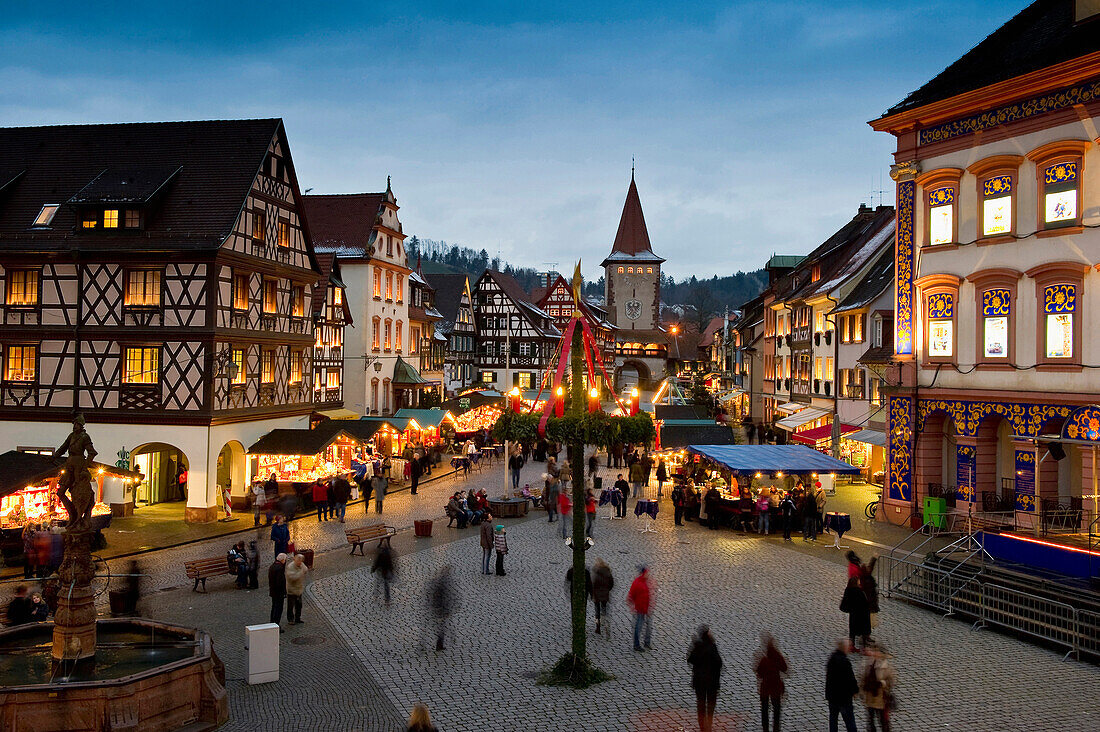 Weihnachtsmarkt, Gengenbach, Schwarzwald, Baden-Württemberg, Deutschland