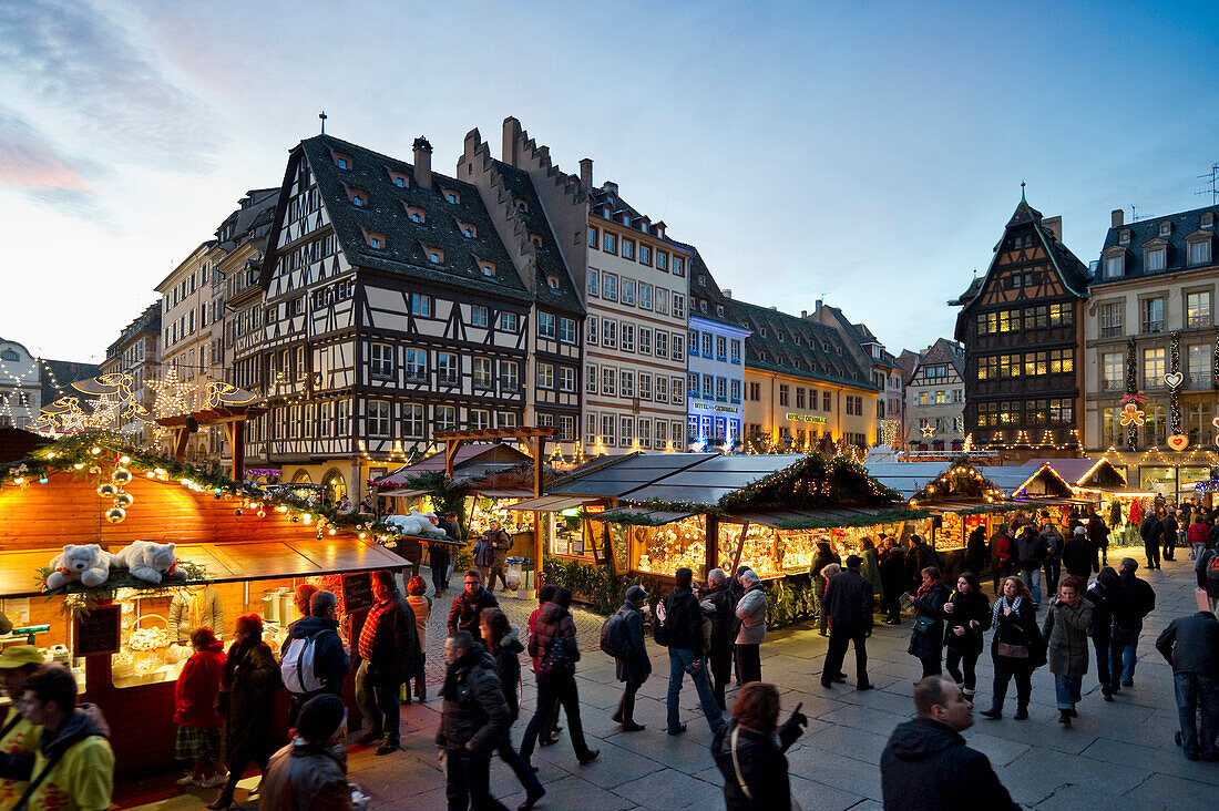 Christmas market and historic quarter, Strasbourg, Alsace, France