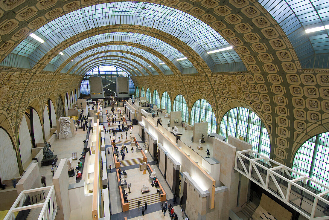 The main hall of the Musee d'Orsay art gallery, Paris, France