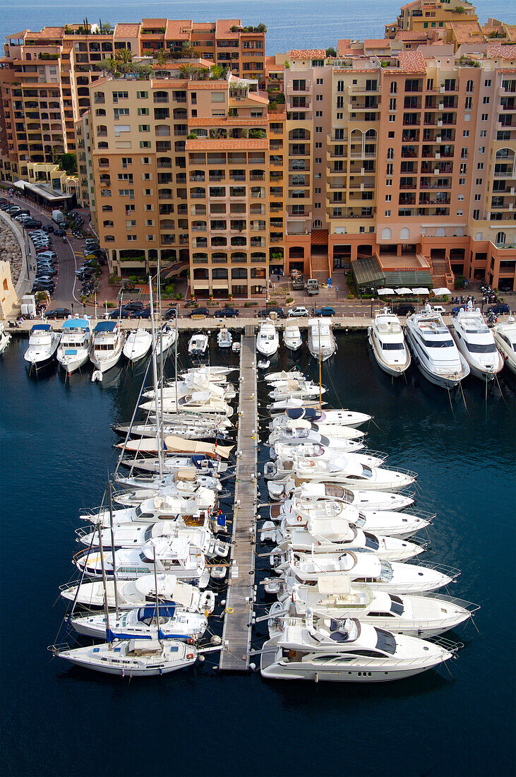 Fontvieille port, aerial view, Monaco