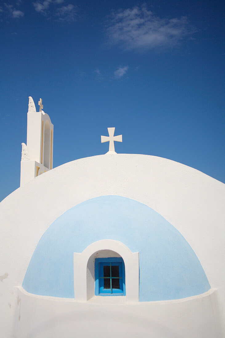 Whitewashed Greek chapel, Close Up, Akrotiri, Santorini
