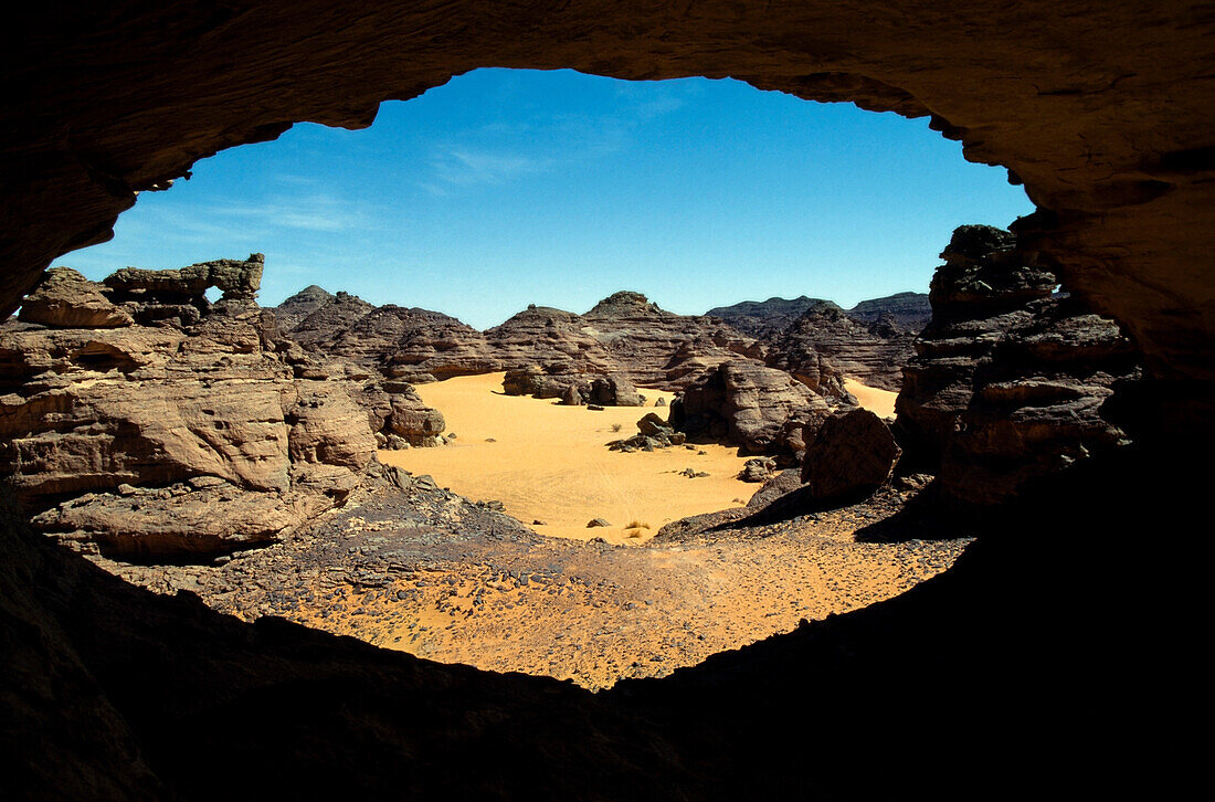Natural arch in Accacus Mountains, Libya