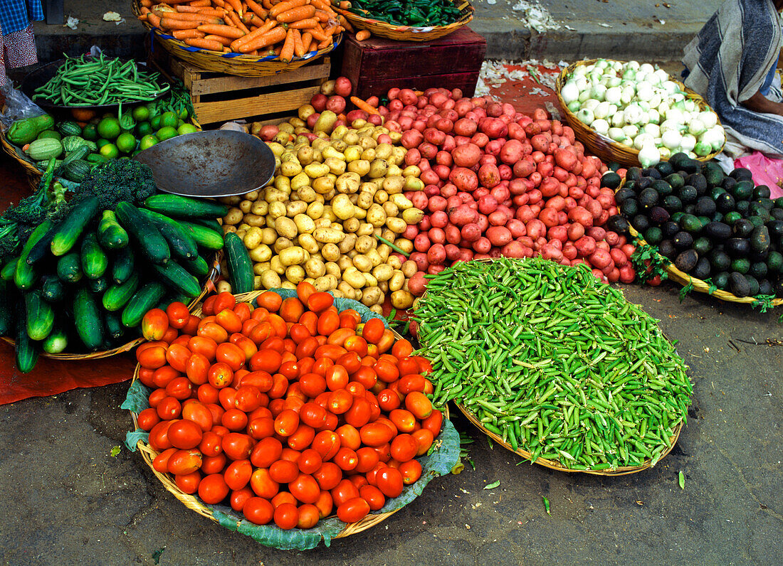 Vegetables in market, Mexico City, Mexico
