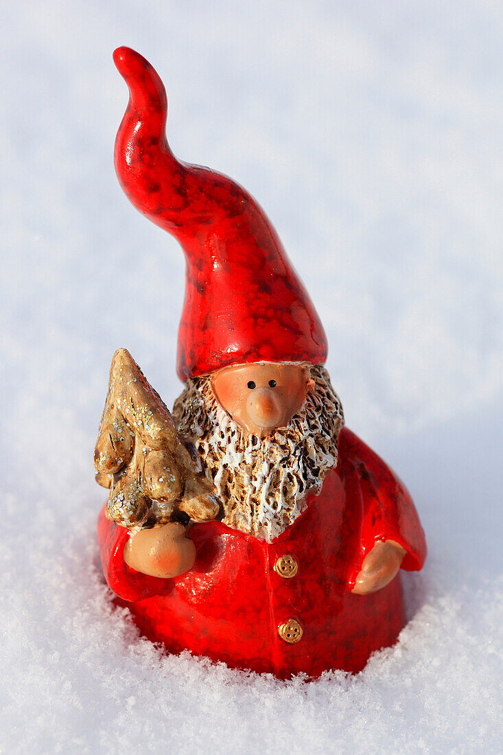 Santa Claus in snow, Switzerland