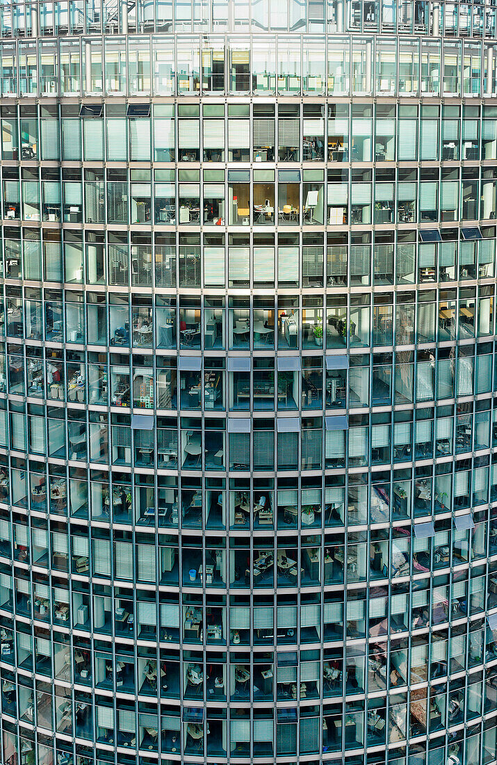 Look of the Kollhoff Tower, Deutsche Bahn Tower, Potsdamer Platz, Berlin, Germany, Europe