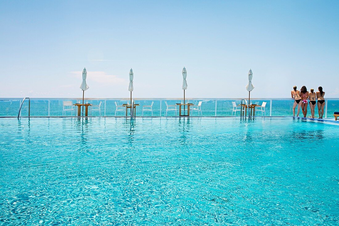 Swimming pool, Gansevoort South Hotel, Miami, Florida, USA