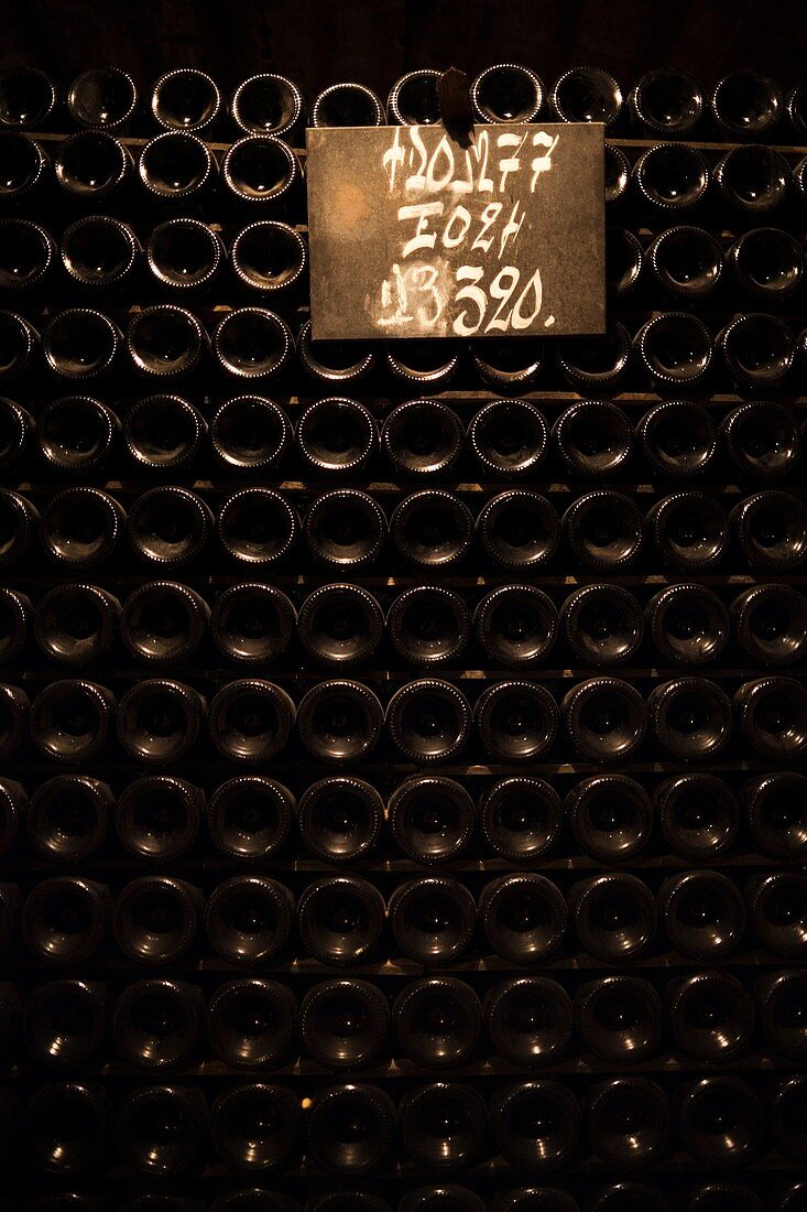 France, Marne, Champagne Region, Epernay, Moet & Chandon champagne winery, champagne cellars
