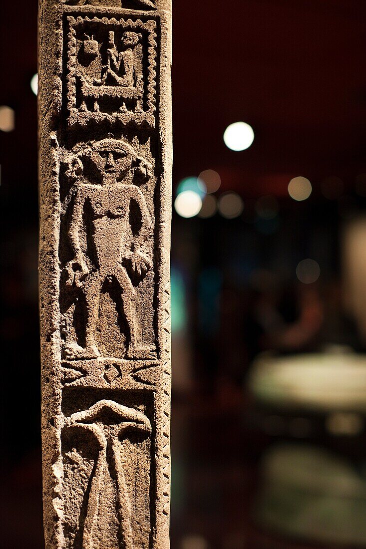 France, Paris, Musee du Quai Branly museum, Funeral Stele, Sumba-area, Indonesia, 20th century