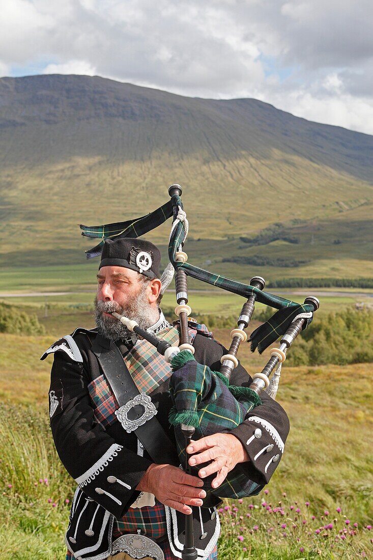 Bagpipe player Scotland.