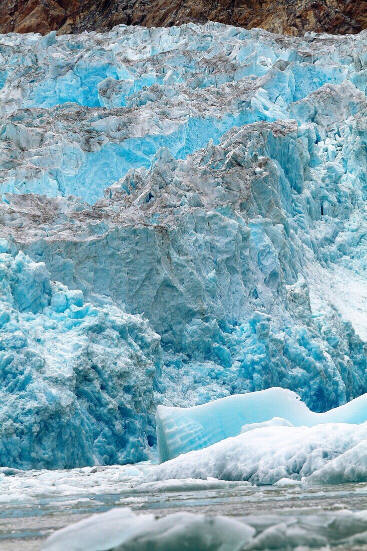 Alaska, Tracy Arm glacier, Fords Terror Wilderness region, south Sawyer Glacier sheer, glacier-carved walls