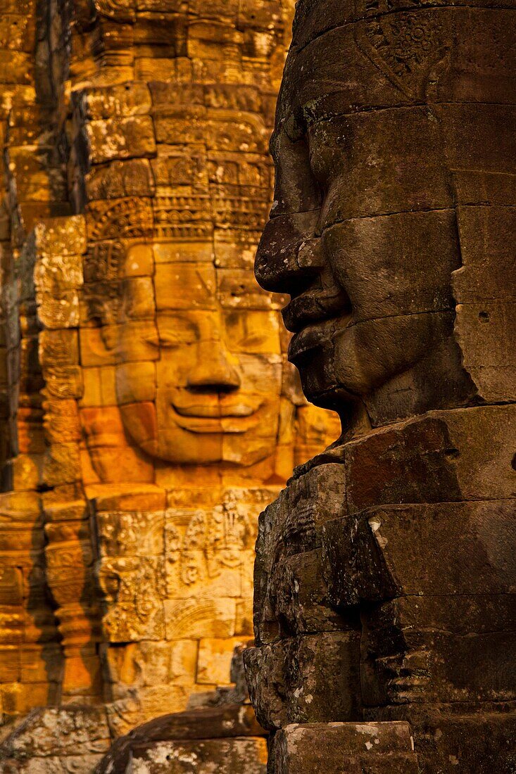 Face-towers  Upper terrace  Bayon Temple  Angkor  Siem Reap town, Siem Reap province  Cambodia, Asia