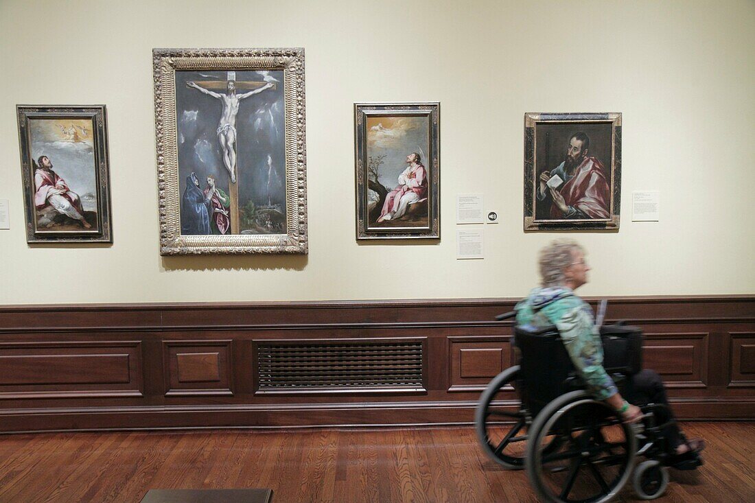 Florida, Sarasota, John and & Mable Ringling Museum of Art, estate, woman, wheelchair, paintings
