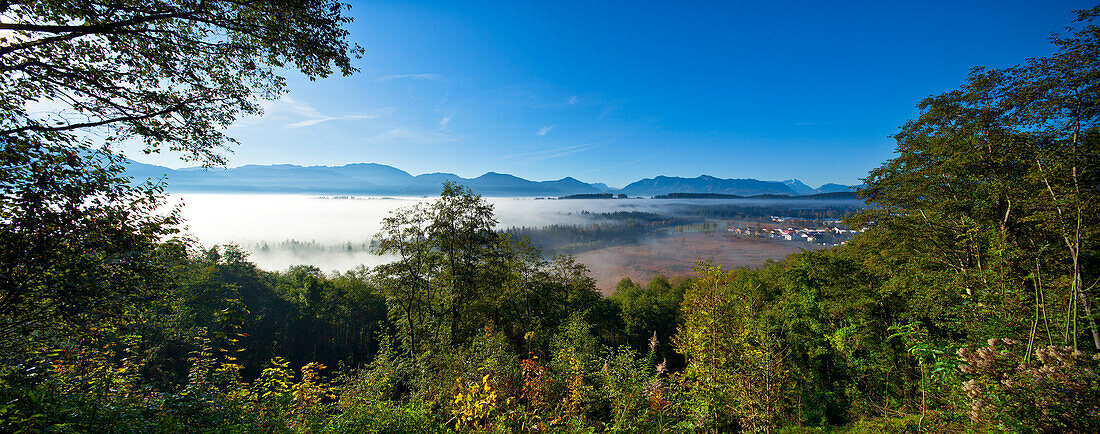 View from Berghalde over Penzberg, Upper Bavaria, Germany