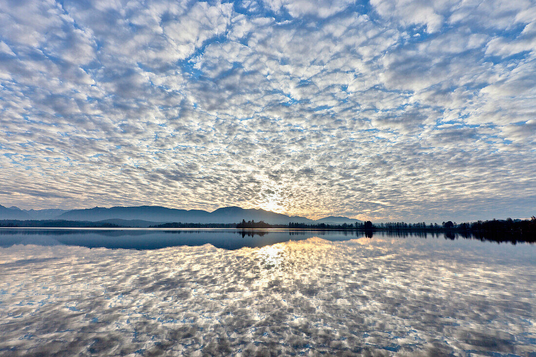 Mood of clouds over lake Staffelsee, Upper Bavaria, Germany