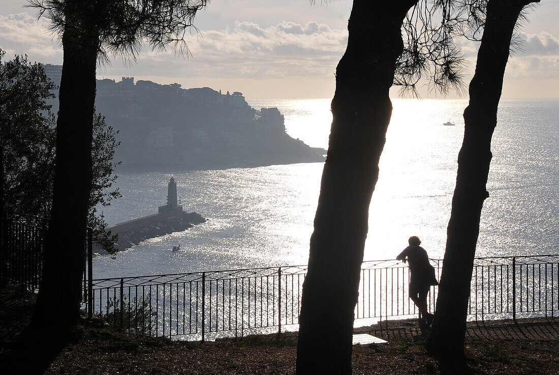 View from le Chateau onto coast area in the sunlight, Nice, Cote d'Azur, South France, Europe