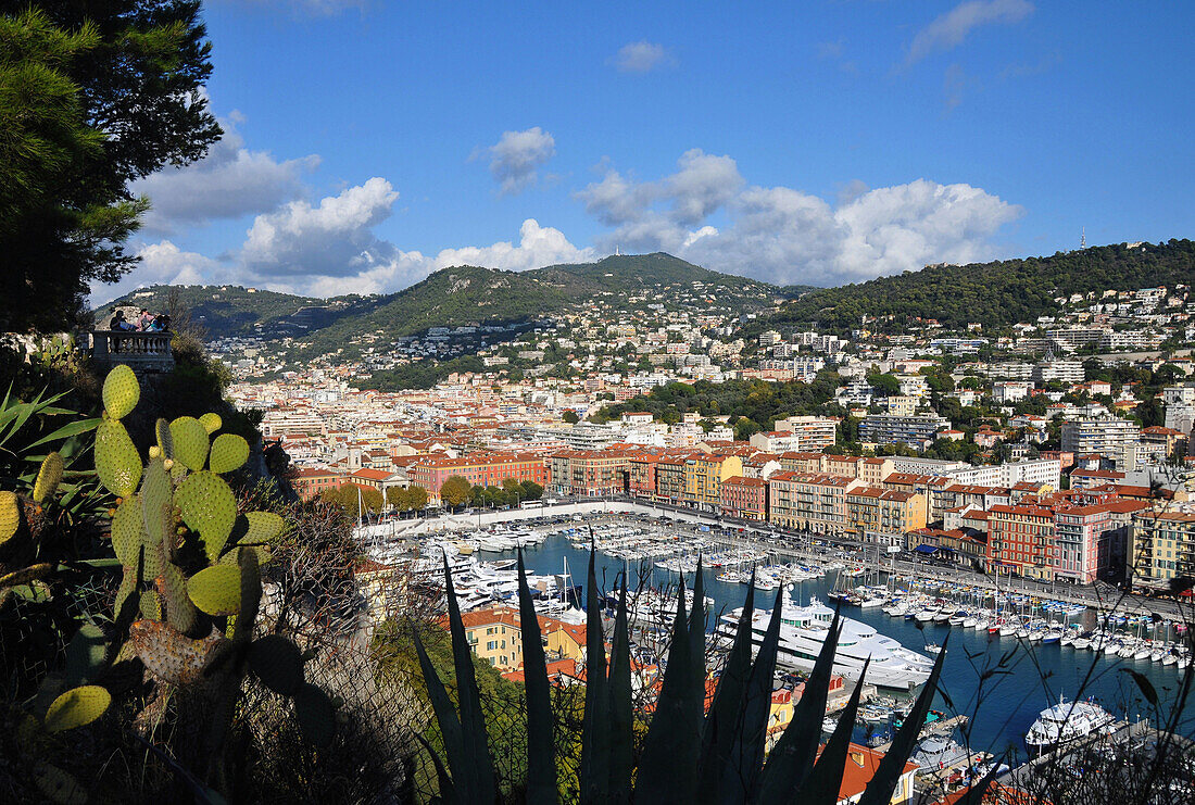 Blick vom Chateauhügel auf das Bassin Lympia, Nizza, Côte d'Azur, Süd Frankreich, Europa