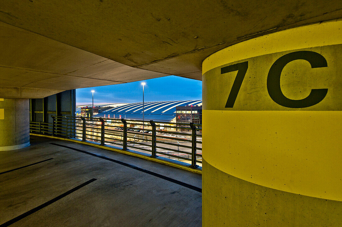 Modern architecture at Hamburg airport, car park, Hamburg, Germany