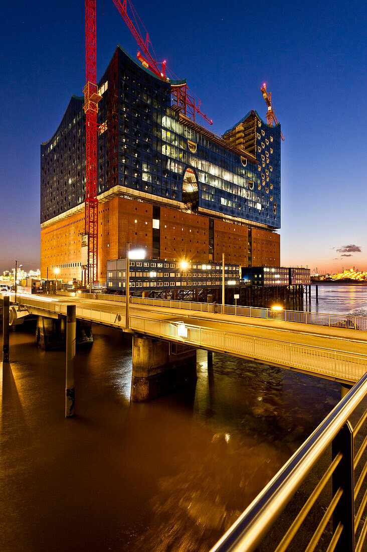 Construction site of the Elbphilharmonie, Hamburg harbour, Hamburg, Germany