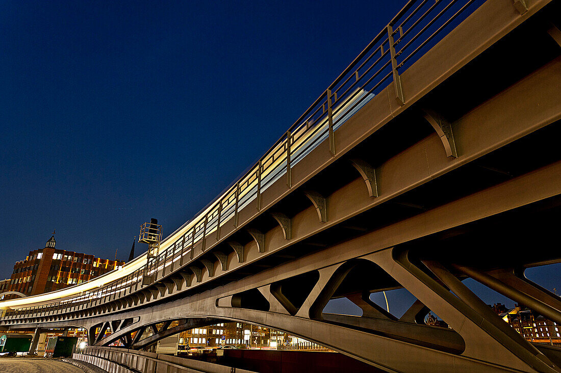 Metro bridge at Roedingsmarkt Hamburg, Germany
