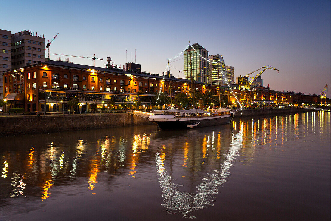 Puerto Madero, old recycled docks with bars and restaurants, Buenos Aires, Argentina