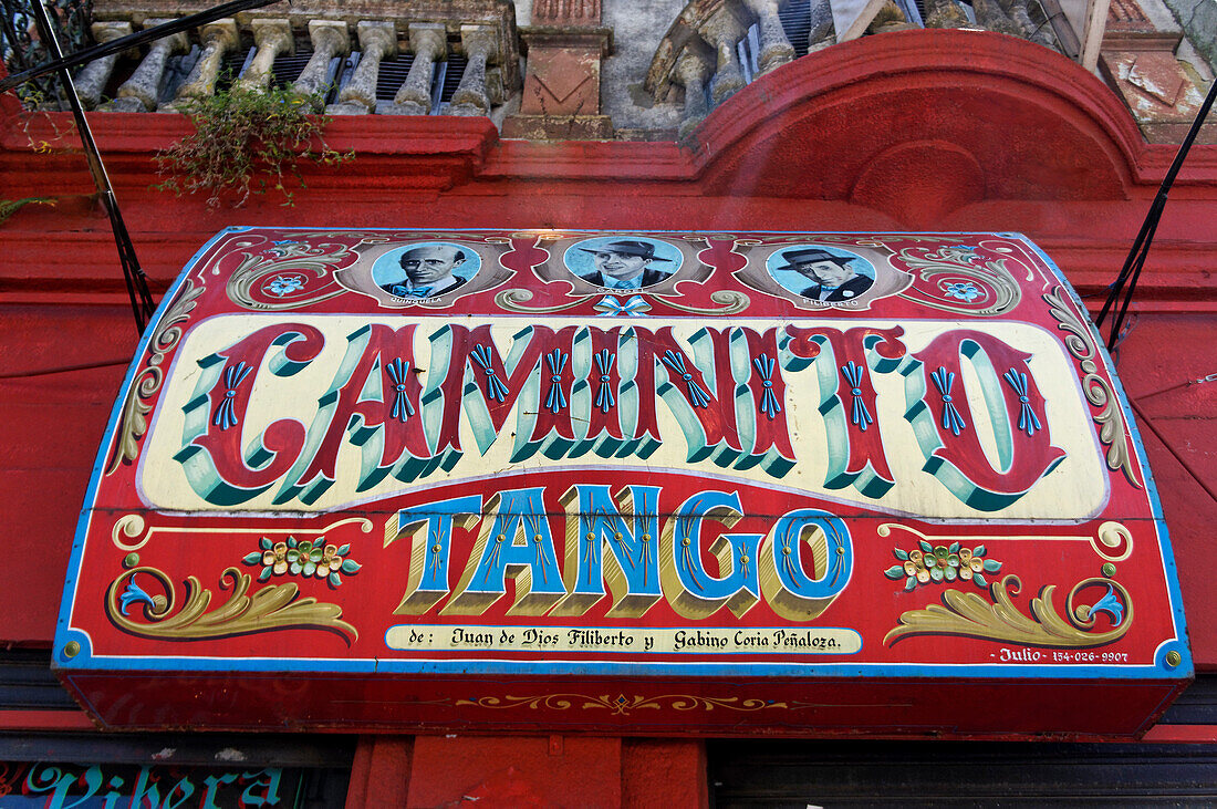 Caminoto Tango sign in La Boca, Buenos Aires, Argentina